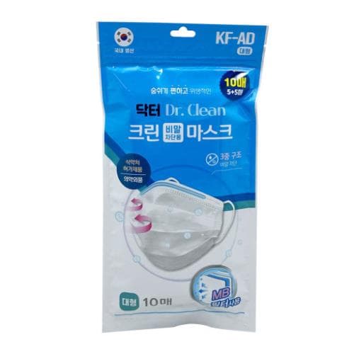 닥터크린 비말차단용 마스크 (의약외품/국산/대형/백색/KF-AD)