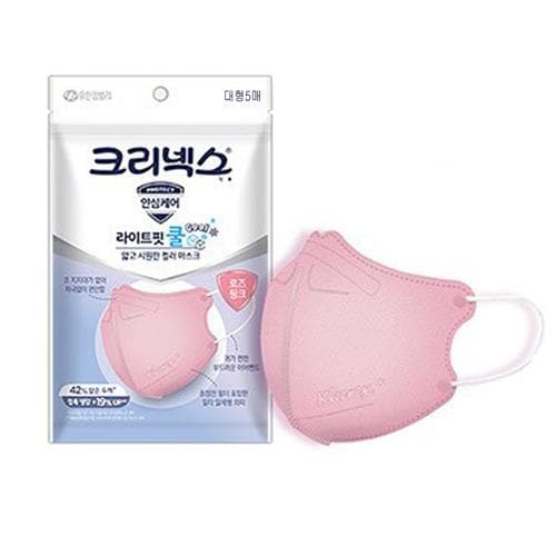 크리넥스 라이트핏 쿨 컬러 마스크 로즈핑크 대형
