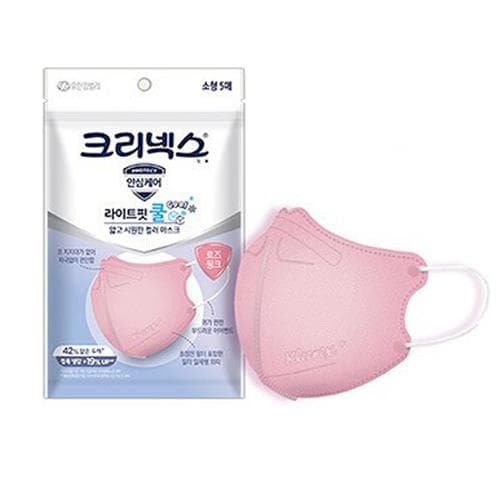 크리넥스 라이트핏 쿨 컬러 마스크 로즈핑크 소형
