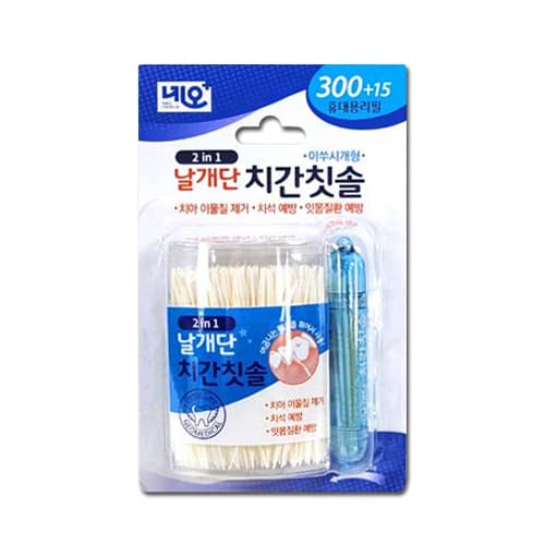 네오 2in1 날개단 치간칫솔(이쑤시개형/휴대용통)