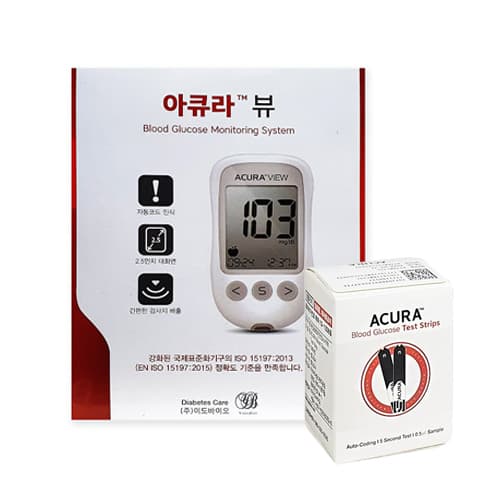 [기획1+1](신포장)아큐라 뷰 혈당기 + 아큐라 혈당측정지(스트립)