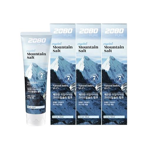 2080 퓨어 마운틴 솔트 크리스탈 민트향 치약 세트