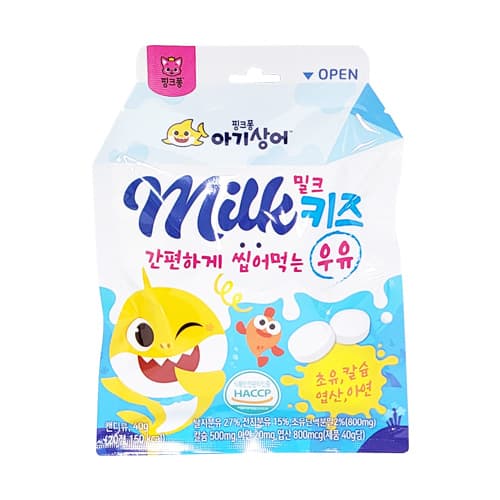 핑크퐁 아기상어 밀크키즈 (간편하게 씹어먹는 우유)