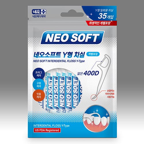 네오 소프트 Y형 일회용 치실 (얇은400D)