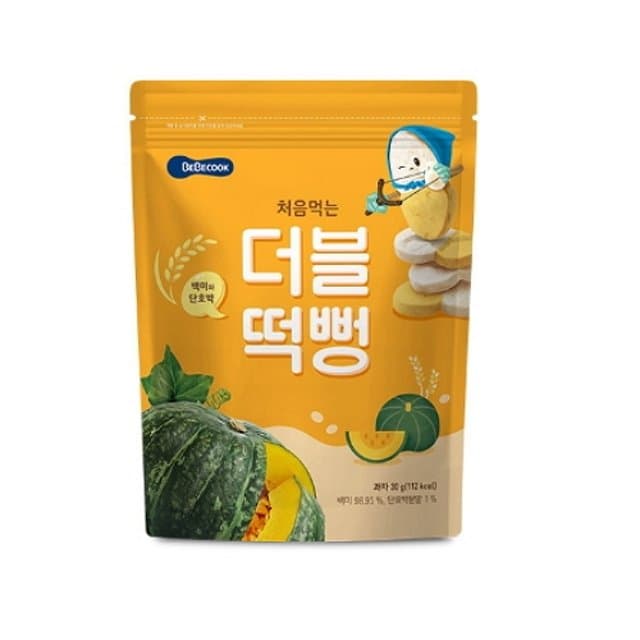 베베쿡 처음먹는 더블떡뻥 백미와 단호박