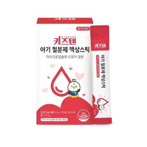 키즈텐 아기 철분제 액상스틱 (딸기맛)