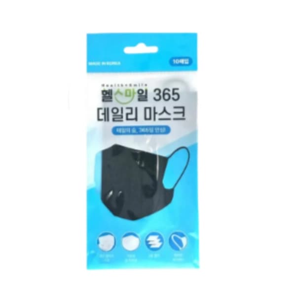 [기획10+1] 헬스마일 365 데일리 마스크 (일회용/MB필터/검정/대형/국내산)