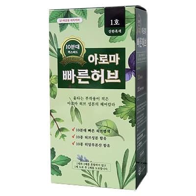아로마 빠른허브 염색약(10분대 퀵스피드/1호/진한흑색/새치커버용)