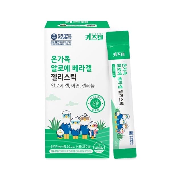 키즈텐 온가족 알로에 베라겔 젤리스틱 (알로에겔,아연,셀레늄)