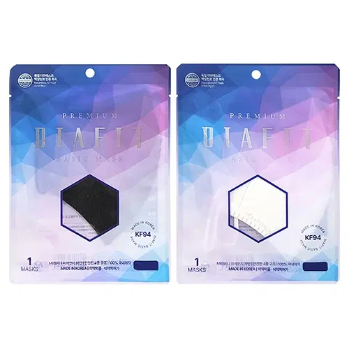 다이아핏 프리미엄 베이직 황사방역마스크(KF94/새부리형/대형/검정)