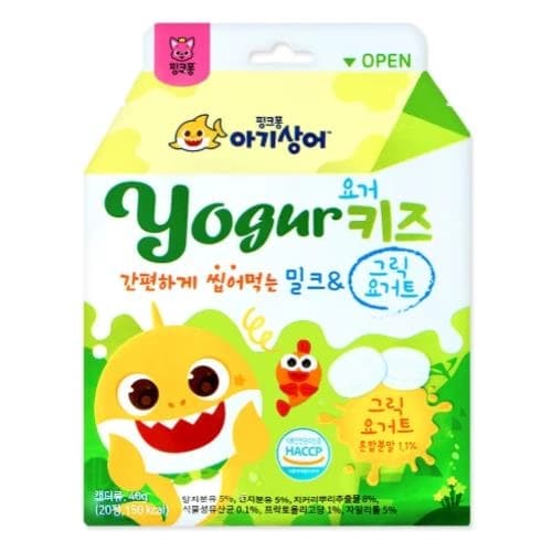 핑크퐁 아기상어 요거키즈 밀크&그릭요거트 캔디