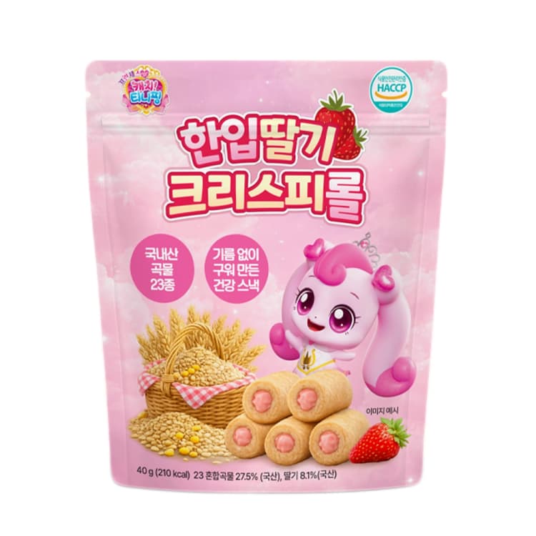 캐치티니핑 한입 딸기 크리스피롤