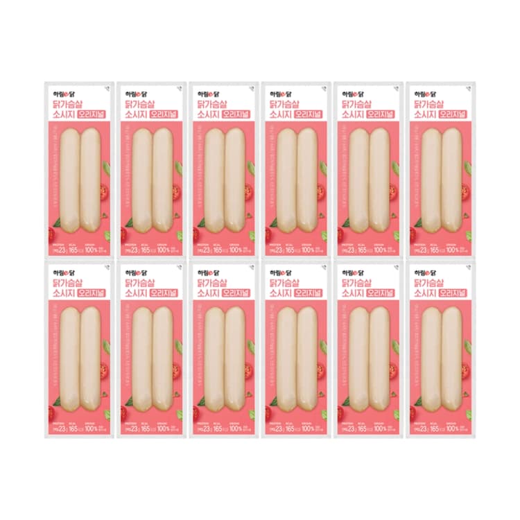 [하림] 하림이닭 닭가슴살 소시지 오리지널 120g 12개