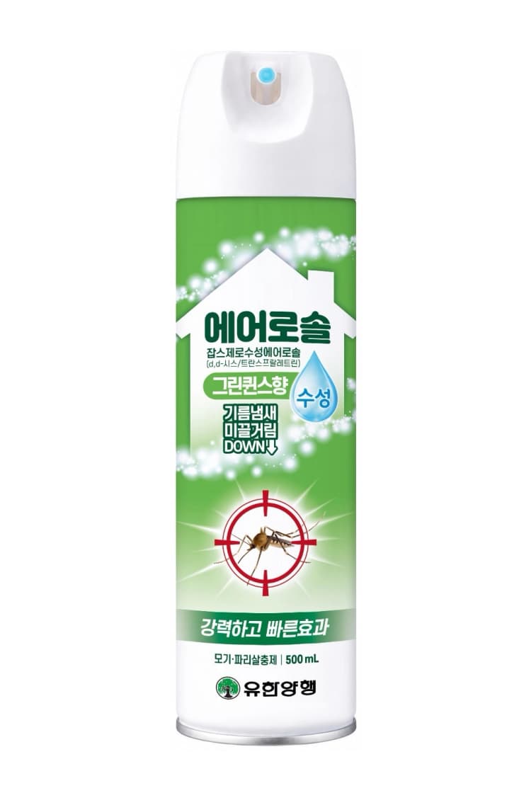 해피홈 제로 에어로솔 그린퀸스향 500ml (허가완료)