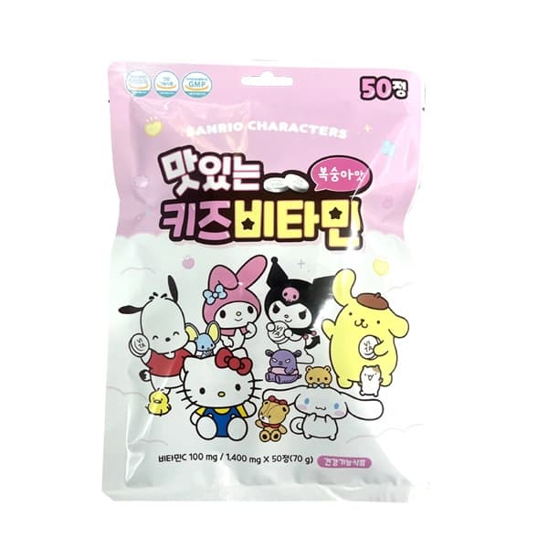 NEW 산리오 캐릭터즈 맛있는 키즈비타민(복숭아맛/건강기능식품)