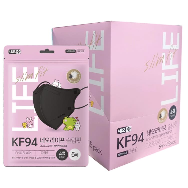 네오라이프 슬림핏 황사방역마스크 KF94 블랙