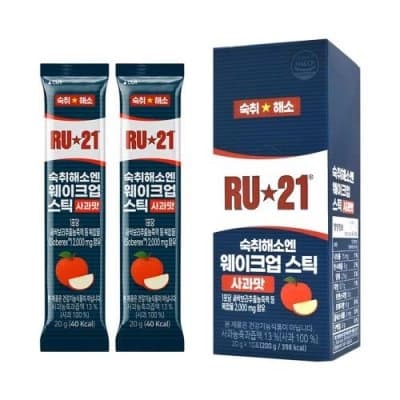 알유21(RU-21) 숙취해소엔 웨이크업 스틱 (젤리타입/사과맛)