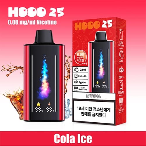 [무니코틴] HOOO25 콜라아이스(CE/RoHS/KC인증) 22ml 대용량
