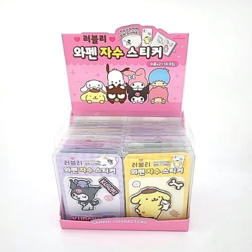 산리오 러블리 와펜 자수 스티커